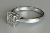 0.5ct Asscher Cut Diamond Engagement Ring 4 Prong Solitaire 14k WhiteGold Finish