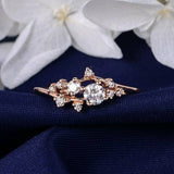 1.6ct Round Cut Diamond Engagement Ring 14k Rose Gold Finish Unique Stackable