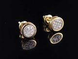 0.4ct Round Cut Diamond Bezel Cluster Stud Earrings Women 14k Yellow Gold Finish