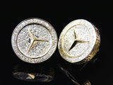 1.5ct Round Cut VVS1 Diamond Car Logo Stud Earrings Women 14k Yellow Gold Finish