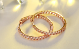 3ct Round Cut Diamond Elegant Wedding Party Hoop Earrings 14k Rose Gold Finish