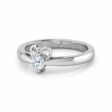 0.6ct Engagement Ring Round Cut Diamond Heart Valentine 14k White Gold Finish