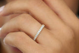 1.4ct Wedding Band Round Cut Diamond Milgrain Stackable 14k Yellow Gold Finish