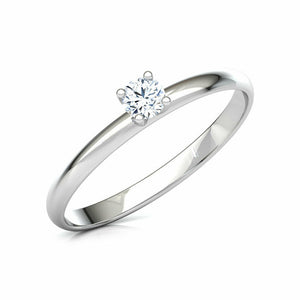 0.25ct Engagement Ring Round Cut Diamond Solitaire Design 14k White Gold Finish