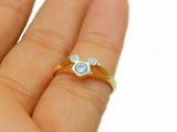 0.5ct Round Cut Diamond Three Stone Mouse Design Ring 14k Yellow Gold Finish