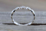 0.8ct Round Cut Diamond Wedding Band 14k White Gold Finish Dainty Half Eternity