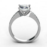 1.8ct Princess Cut VVS1D Diamond Accent Engagement Ring 14k White Gold Finish