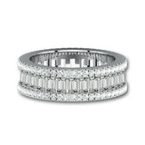 4ct Round Baguette Cut Diamond Wedding Band 14k White Gold Finish Full Eternity