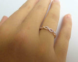 0.7ct Wedding Ring Band Round Cut Diamond Infinity Design 14k Rose Gold Finish