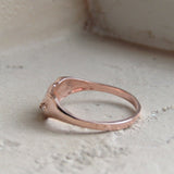 0.5ct Marquise Cut Diamond Cat Kitty Eyes Engagement Ring 14k Rose Gold Finish