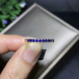 1ct Round Cut Blue Sapphire Wedding Band Half Eternity 14k Yellow Gold Finish