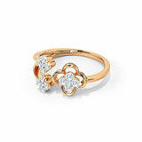 1.3ct Engagement Ring Round Cut Diamond Open Floral Cocktail 14k RoseGold Finish