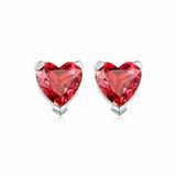 1.2ct Heart Cut Red Garnet Solitaire Stud Earrings Women 14k Yellow Gold Finish