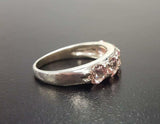 5ct Wedding Band Round Cut Peach Morganite Half Eternity 14k White Gold Finish