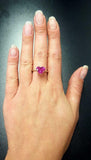 1.5ct Engagement Ring Heart Cut Pink Ruby Solitaire Women 14k White Gold Finish