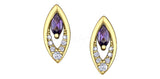 1ct Marquise Cut Simulated Amethyst Open Hollow Drop Earrings 14k Gold Plated