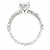 1.2ct Cushion Diamond Engagement Ring Solitaire with Accents 14k White Gold Over