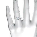 Split Shank Engagement Ring 1ct Emerald Cut VVS1D Diamond 14k White Gold Finish