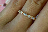 1ct Baguette Diamond Wedding Band Stackable Full Eternity 18k Yellow Gold Finish