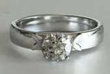 1.2ct Round Brilliant Cut Diamond Engagement Ring Solitaire 14k White Gold Over