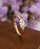 0.9ct Pear Cut VVS1 Diamond Engagement Ring 14k Rose Gold Finish Fancy Solitaire