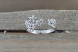 1.5ct Round Cut Diamond Engagement Ring 14k WhiteGold OverDouble Flower Cluster