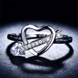 0.9ct Round Cut Diamond Engagement Ring 14k White Gold Finish Heart Love Women