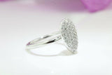 Pear Shape Cluster Engagement Ring 1.6ct Round Cut Diamond 14k White Gold Finish