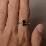 0.75ct Pear Cut Red Garnet Promise Wedding Engagement Ring 14k White Gold Finish