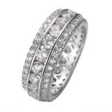 3ct Round Cut Diamond Wedding Ring 14k White Gold Over Unique Full Eternity Band