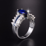 3ct Marquise Cut Blue Sapphire Engagement Ring 14k White Gold Finish Cocktail