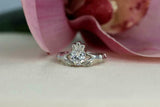 1ct Heart Cut Diamond Solitaire Engagement Claddagh Ring 14k White Gold Finish