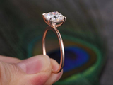 1.5ct Cushion Cut Diamond Engagement Ring 14k Rose Gold Finish Solitaire Wedding