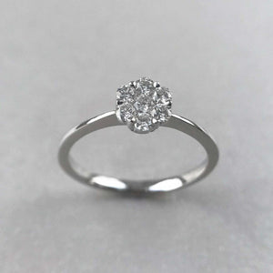 Floral Minimalist Engagement Ring 1.2ct Round Cut Diamond 14k White Gold Finish