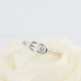 0.5ct Round Cut Diamond Engagement Ring Knot Split Shank 14k White Gold Finish