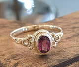 1.5ct Oval Purple Amethyst Antique Filigree Solitaire Ring 14k YellowGold Finish