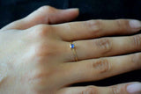 0.5ct Engagement Ring Princess Cut Blue Tanzanite Solitaire 14k Rose Gold Finish