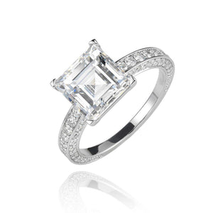 2.5ct Princess Cut Diamond Accent Solitaire Engagement Ring 14k White Gold Over