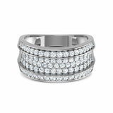 3Ct Round Cut Diamond Half Eternity Wide Wedding Band Ring 14K White Gold Finish