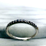 0.25ct Round Cut Black Diamond Wedding Band Ring Anniversary 14k White Gold Over