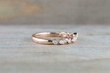 0.7ct Round Cut VVS1D Diamond Wedding Band Milgrain Stackable 14k Rose Gold Over