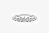 1ct Engagement Ring Round Cut Diamond Five Stone Minimalist 14k WhiteGold Finish