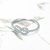 Infinity Knot Twist Engagement Ring 1ct Round Cut Diamond 14k White Gold Finish