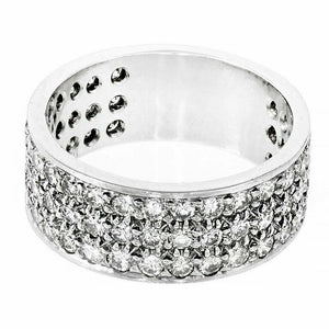 2.03ct Round Cut Diamond Wedding Ring Band 3/4th Eternity 14k White Gold Finish