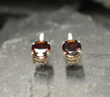 2ct Drop Earrings Oval Cut Red Garnet Solitaire Design 14k White Gold Finish