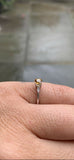 0.5ct Engagement Ring Round Cut Citrine Minimalist Trilogy 14k White Gold Finish