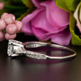 2ct Round Cut Peach Morganite Engagement Ring 14k White Gold Over Diamond Accent