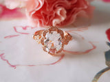 1.3Ct Oval Cut Diamond Vintage Art Deco Engagement Ring 14K Rose Gold Finish