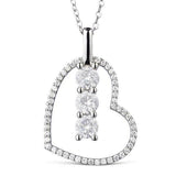 2.5Ct Round Cut Diamond Heart Love Valentine Gift Pendant 14K White Gold Finish