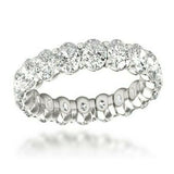 4.5Ct Oval Cut VVS1/D Diamond Full Eternity Wedding Band 14K White Gold Finish